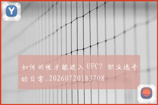 如何训练才能进入 UFC?职业选手的日常_20260720183708